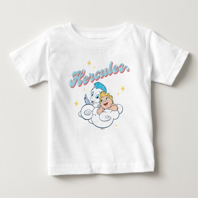 Baby Hercules and Pegasus on a Cloud Baby T-Shirt (Framsida)