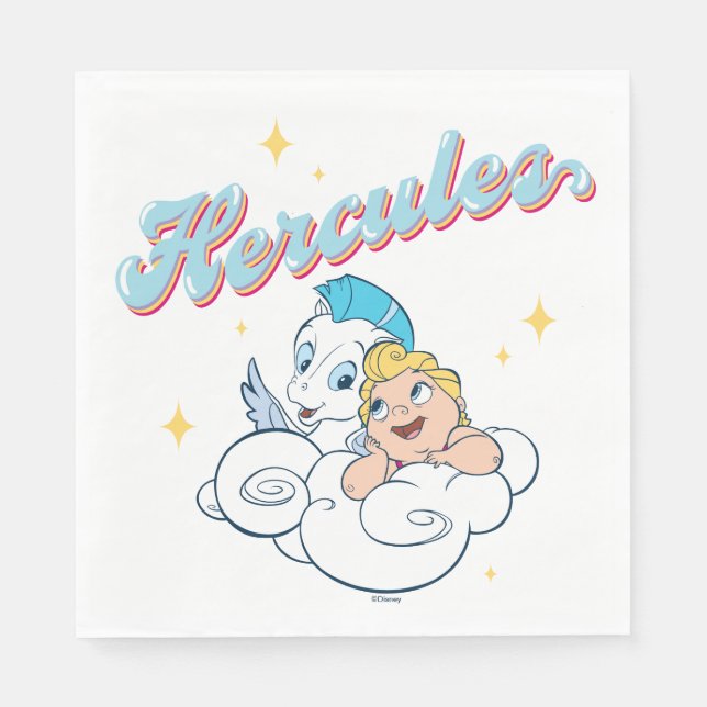 Baby Hercules and Pegasus on a Cloud Napkins Pappersservett (Framsidan)