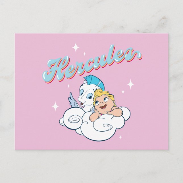 Baby Hercules and Pegasus on a Cloud Postcard Vykort (Framsida)