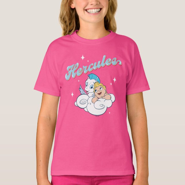 Baby Hercules and Pegasus on a Cloud T-Shirt (Framsida)
