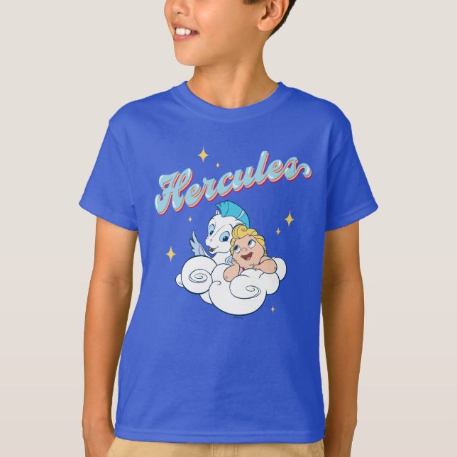 Baby Hercules and Pegasus on a Cloud T-Shirt (Framsida)
