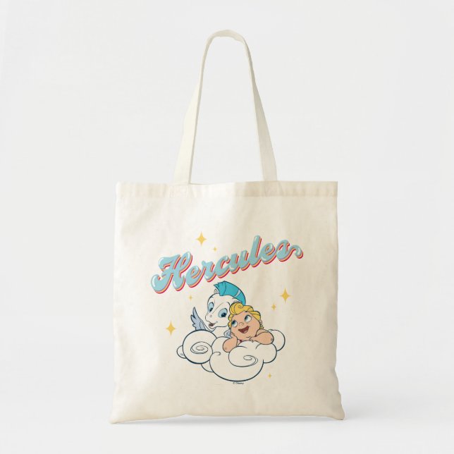 Baby Hercules and Pegasus on a Cloud Tote Bag Tygkasse (Framsidan)