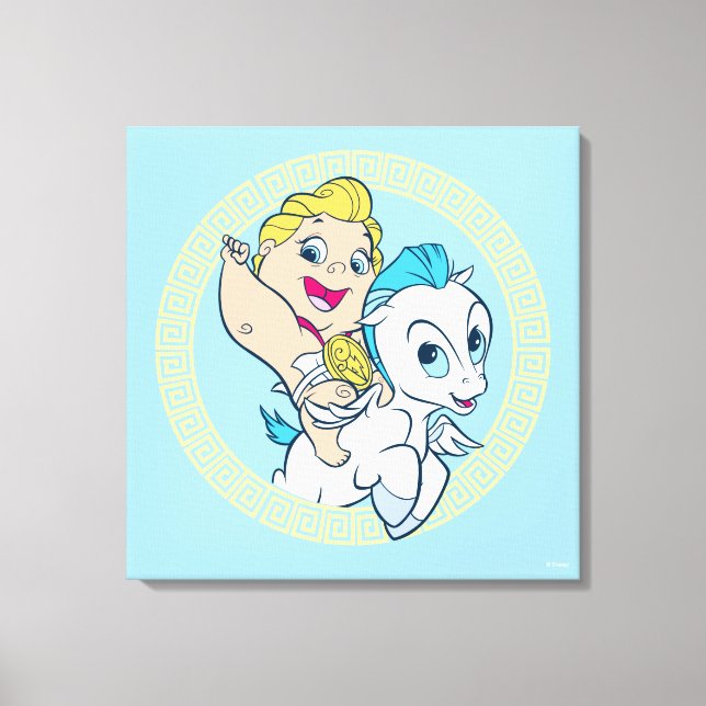 Baby Hercules Riding Pegasus Canvas Print (Framsida)
