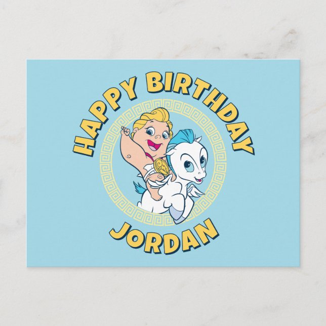 Baby Hercules Riding Pegasus Postcard Vykort (Framsida)