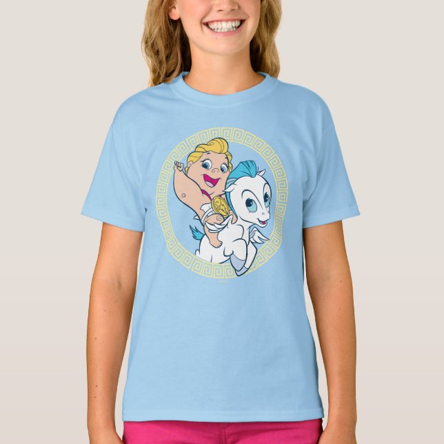 Baby Hercules Riding Pegasus T-Shirt (Framsida)