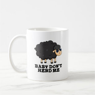 Baby Herd mig inte Funny Black Sheep Pun Kaffemugg