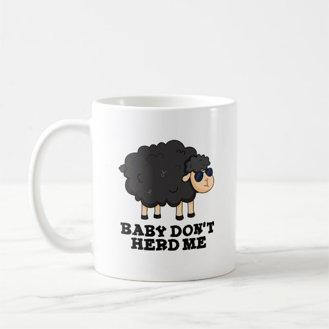Baby Herd mig inte Funny Black Sheep Pun Kaffemugg (Vänster)