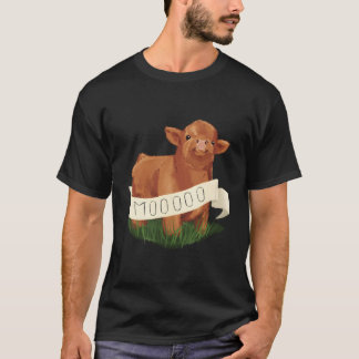 Baby Highland Cow Calf - Cute Farm Animal Illustra T Shirt