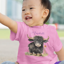 Baby Highland Cow Girl T Shirt