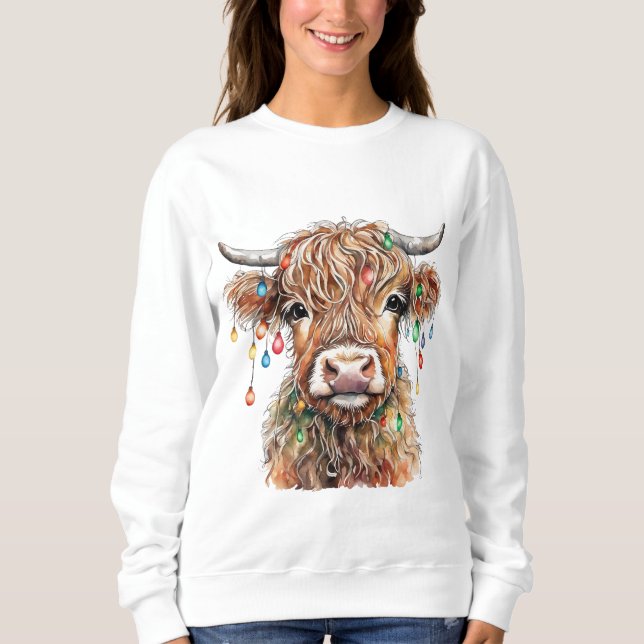 Baby Highland Cow-jul T Shirt (Framsida)