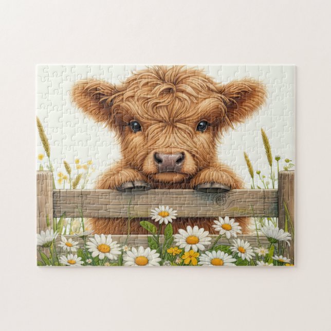 Baby Highland Cow Pussel (Horisontell)