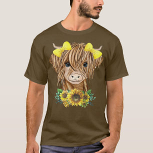 Baby Highland Cow Solros Westerna Land Heifer T Shirt