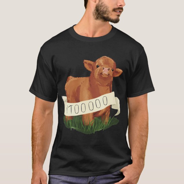 Baby Highland Ko T Shirt (Framsida)