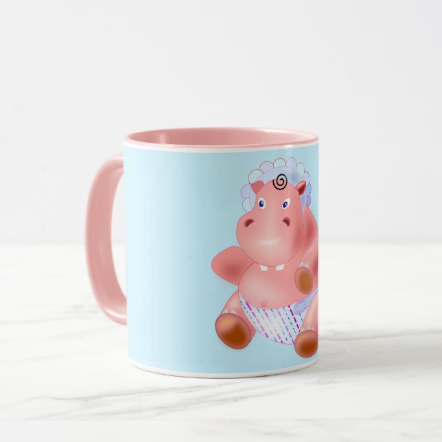 Baby Hippo Funny Mug Mugg (Framsida vänster)