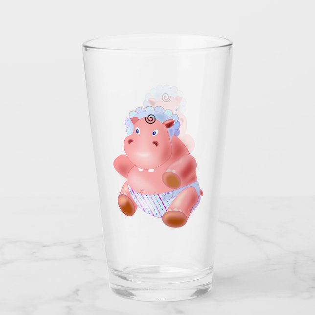 Baby Hippo Glass Glaskopp (Framsida)