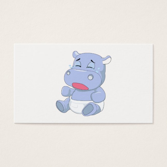 Baby Hippo Gråtande Visitkort (Framsidan)