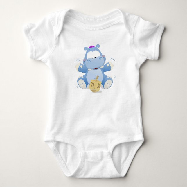 Baby Hippo med Dreidel Tee Shirt (Framsida)