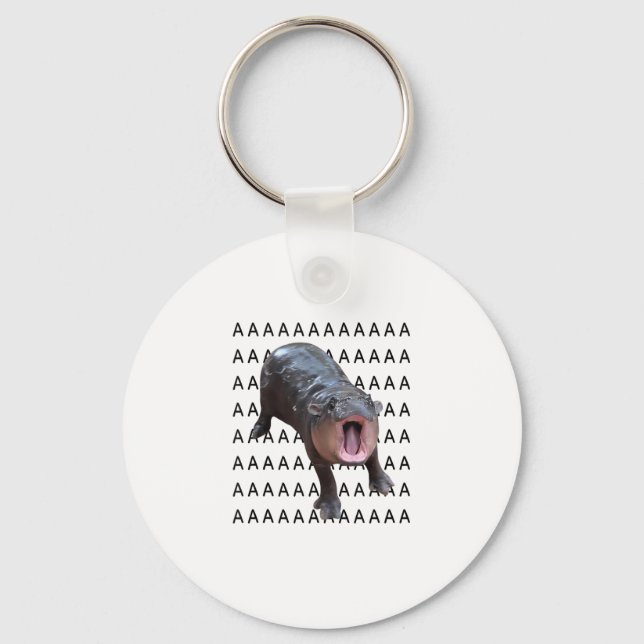 Baby Hippo Moo Deng Tanktop_10 Nyckelring (Framsida)