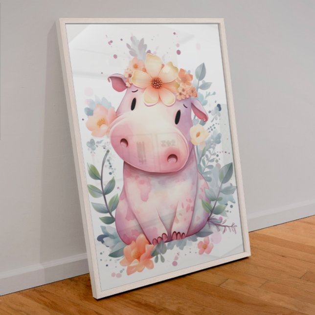 Baby Hippo Nursery Poster (Skapare uppladdad)