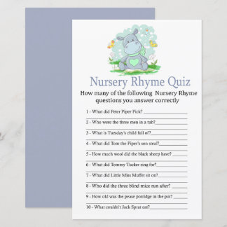 Baby Hippo Nursery Rhyme Quiz babyduschspel