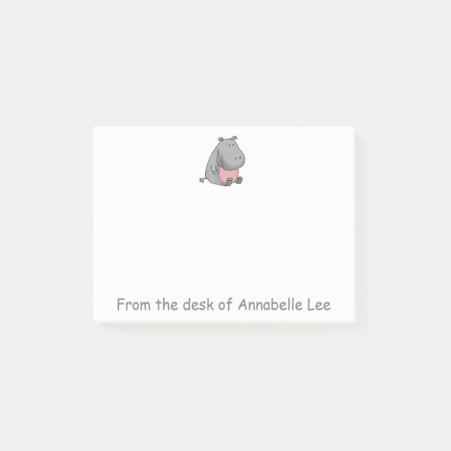 Baby Hippo Post-it Block (Framsida)