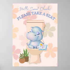 Baby Hippo Sweet Cheeks Ta en sätesPoster Poster