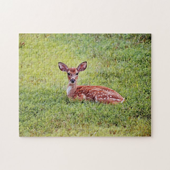 Baby Hjort Cute Fawn Art Puzzle Pussel (Horisontell)
