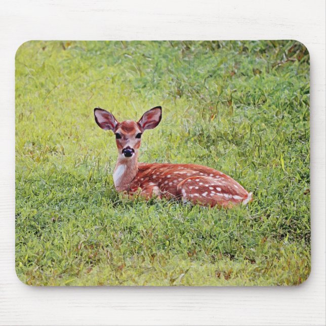 Baby Hjort Fawn Art Mouse Pad Musmatta (Framsidan)