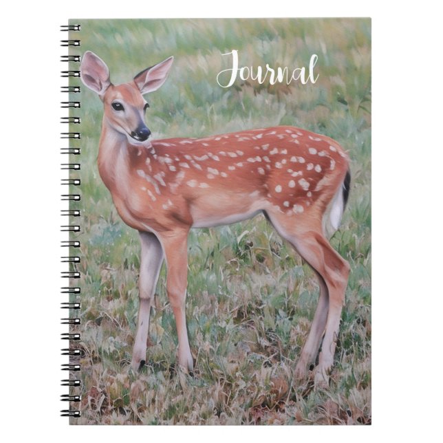 Baby Hjort Fawn Art Nature Journal Anteckningsbok (Framsidan)