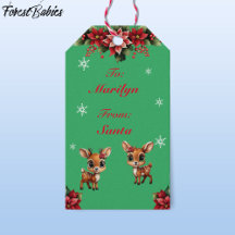 Baby Hjort, Fawn, Doe, Blommigt Reindeer 🦌 Grönt 