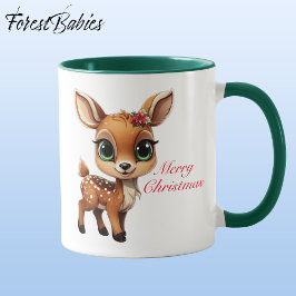 Baby Hjort, Fawn, Doe 🦌 🎄 Cute God jul Mugg