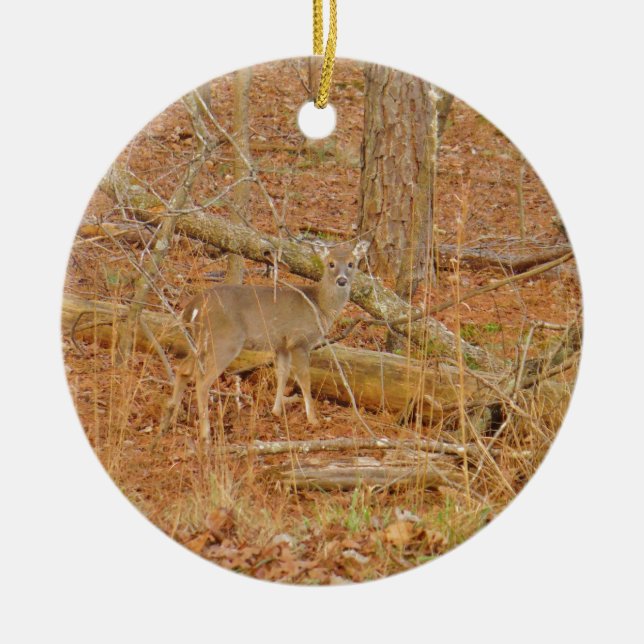 Baby Hjort Första vintern Julgransprydnad Keramik (Framsidan)