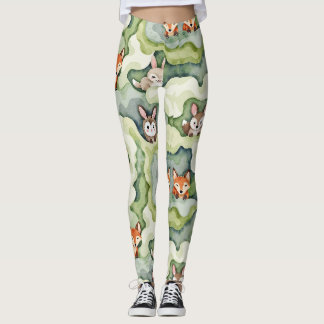 Baby Hjort Foxes Rabbits Woodland Camouflage Leggings