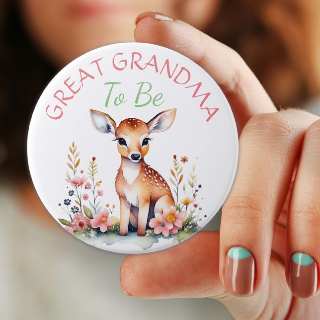 Baby Hjort i Flowers | Underbar mormor Baby Shower Knapp (Skapare uppladdad)