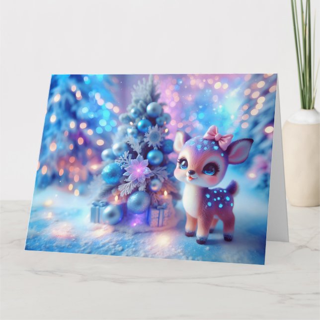 Baby Hjort julfantasy Kort (Framsida)
