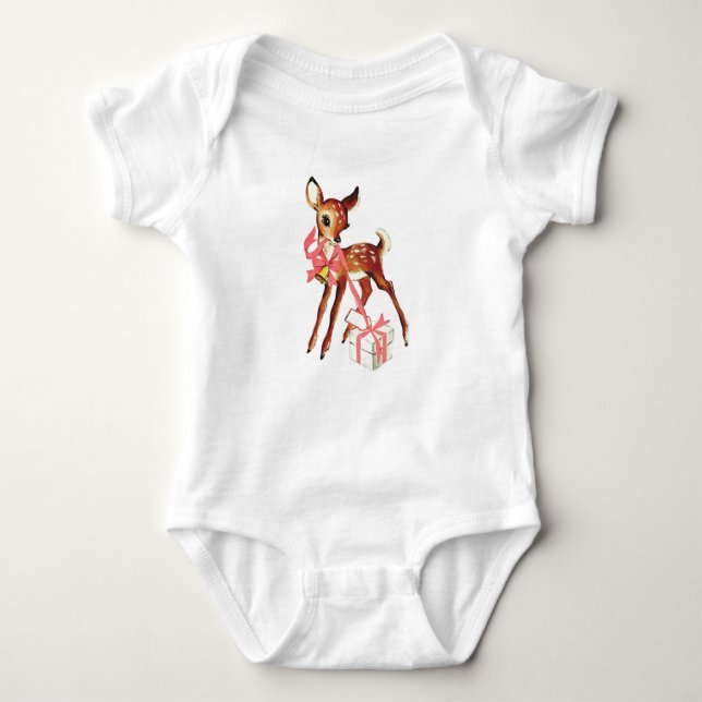Baby Hjort med Rosa Bow T Shirt (Framsida)