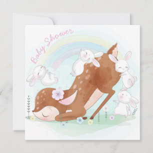 Baby Hjort och Bunnies Julkort