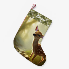 Baby Hjort Wildlife Porträtt Personlig Liten Julstrumpa