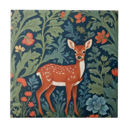 Baby Hjort William Morris stil Höger Facing Fawn Kakelplatta