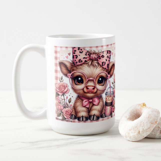 Baby höglandskokett (coquette Leopard Bow Iced Cof Kaffemugg (Med munk)