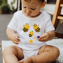 Baby Honungsbin Gult Stars | Baby Bodykostym T Shirt