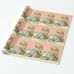 BABY HUGGANDE PÅSKHARE ,Rosa Presentpapper