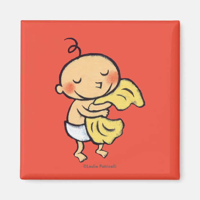 Baby Hugger Soft Gult Blanket Magnet (Framsidan)