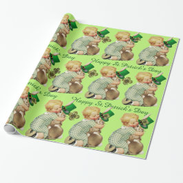 BABY HUGGING RABBIT IRISH ST. PATRICK'S DAY PARTY PRESENTPAPPER
