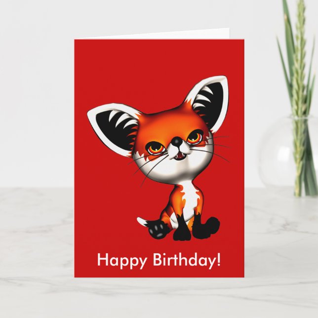 Baby Hund Fox Grattis på födelsedagen-kort Kort (Framsida)