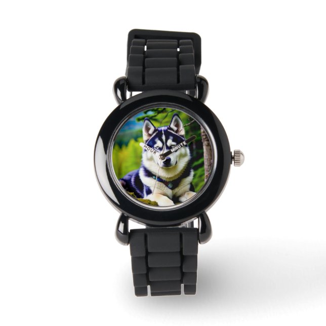 Baby Husky Barn Anpassad design Watch Armbandsur (Framsida)