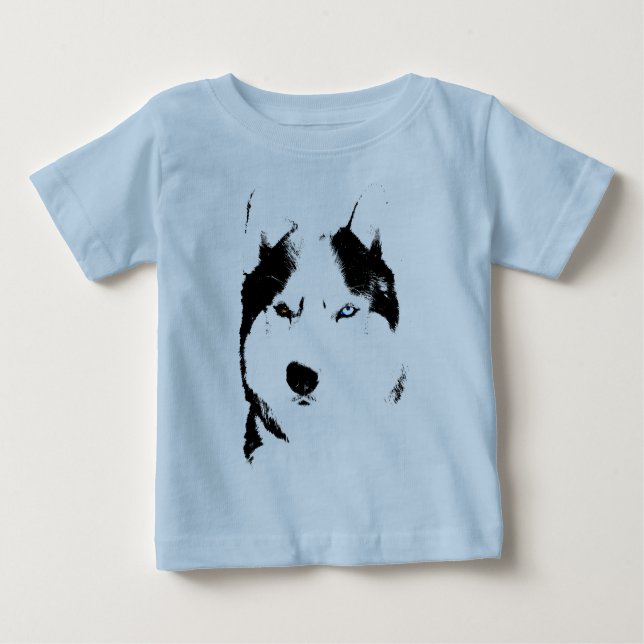 Baby Husky Bodykostdräkt Sled Hund Baby Creepers Tee (Framsida)