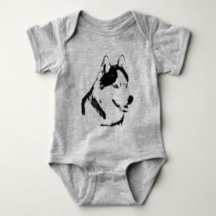 Baby Husky Creeper Husky Hund Baby Bodykostydräkt T Shirt