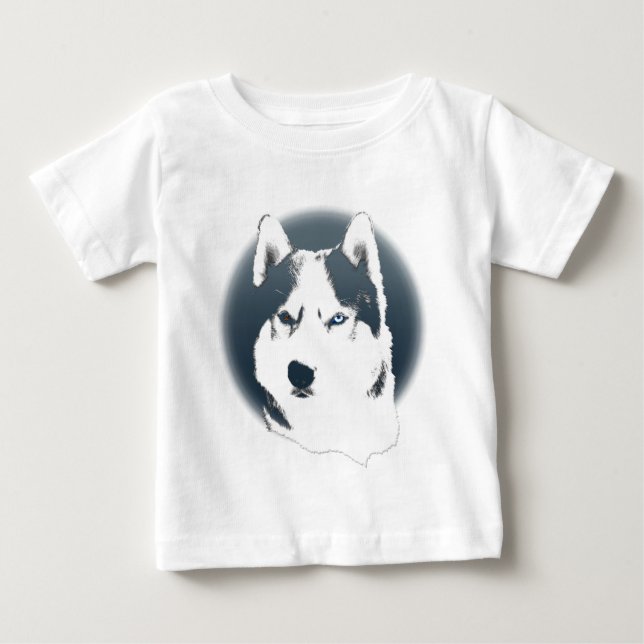 Baby Husky Dress Siberian husky Puppy Baby Dress Tee Shirt (Framsida)