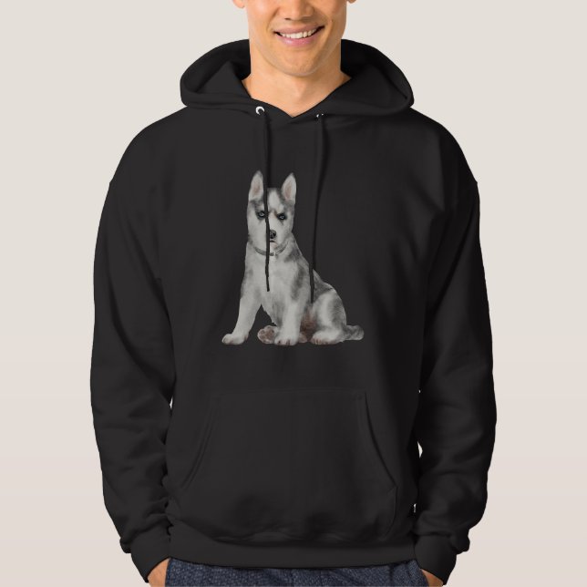 Baby Husky Hund Hoodie (Framsida)